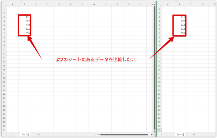 2つの内容が同じか比較したい