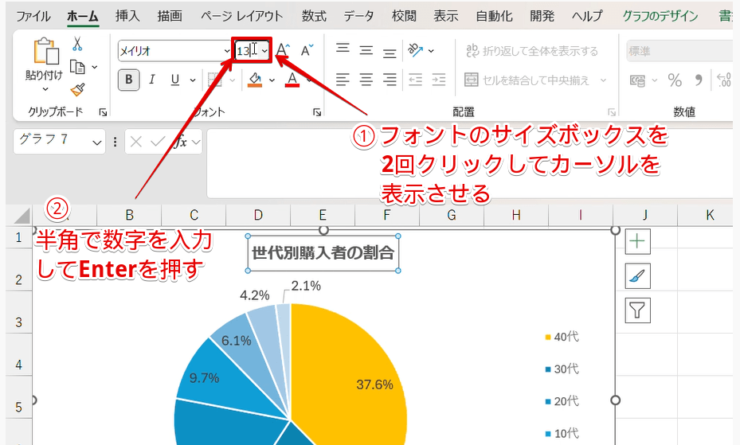 フォントサイズを変更する