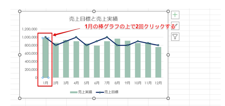 色を変更したいグラフ系列を選択