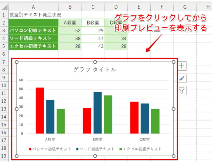 グラフをクリックして印刷プレビュー画面を表示