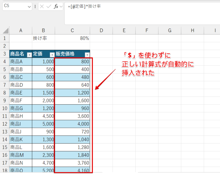 エクセルのテーブルを使って参照する【構造化参照】をわかりやすく解説!