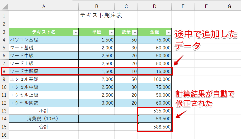 エクセルのテーブルを使って参照する【構造化参照】をわかりやすく解説!