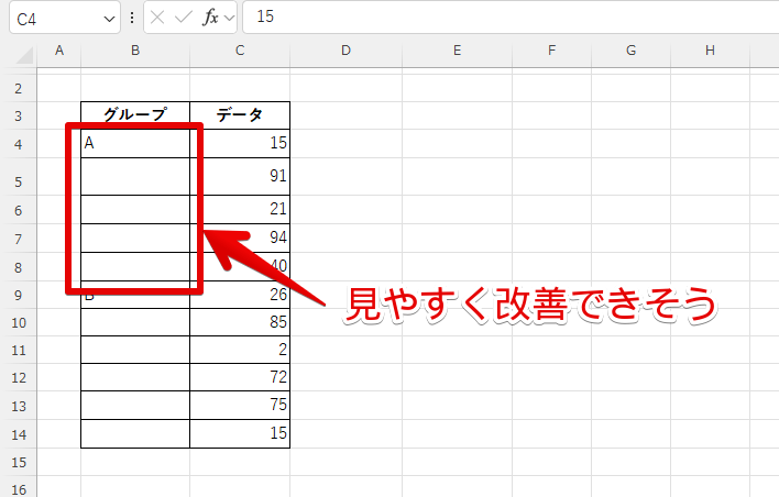 さらに見やすくできそうな表