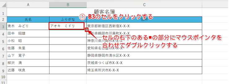 他のセルに数式をコピーする