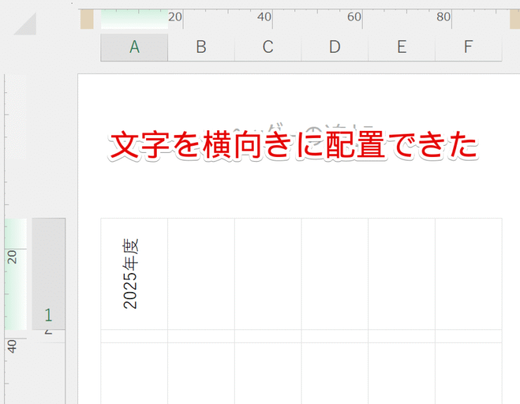 文字を横向きに配置できた