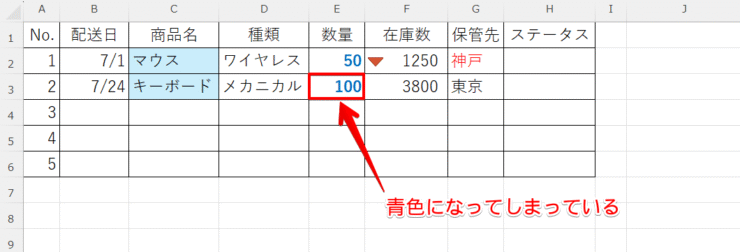 文字の色が反映されない