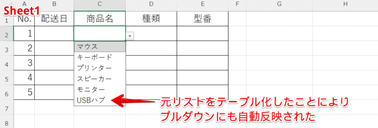 選択肢が自動反映された