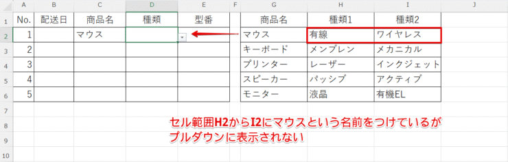 選択肢が出てこない