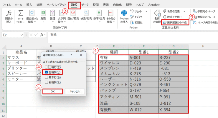 型番に名前を付ける