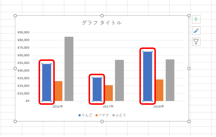 エクセルのグラフの色を変更しよう 系列のみや全体の色分け可能 エクセルドクター