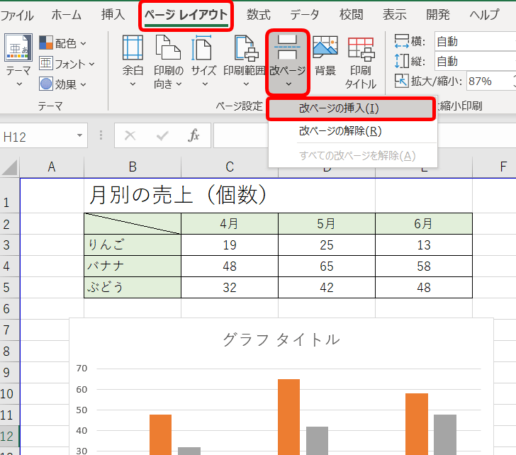 エクセルのグラフを印刷しよう グラフだけの印刷も簡単 エクセルドクター