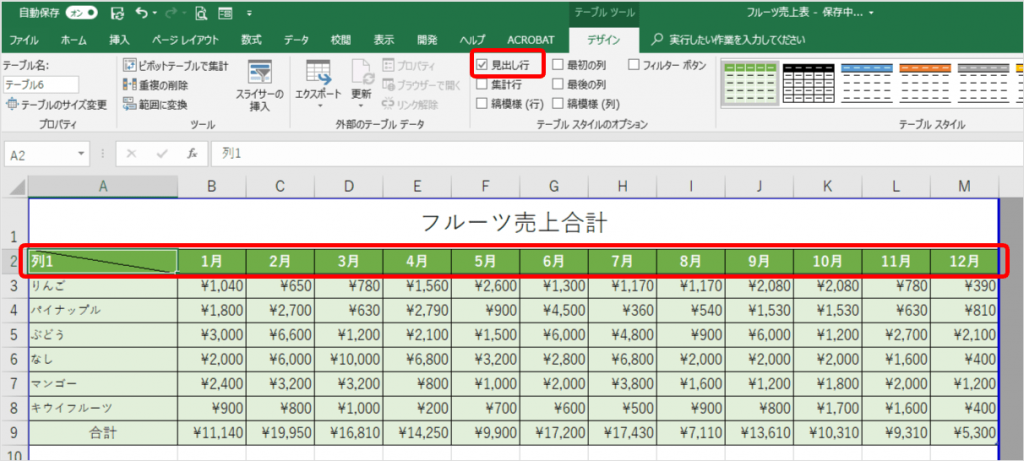 エクセル【テーブル】で見やすい色付きデータの表示とテーブル解除の方法｜エクセルドクター